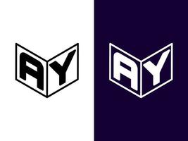 Initial letter AY minimalist and modern 3D logo design vector