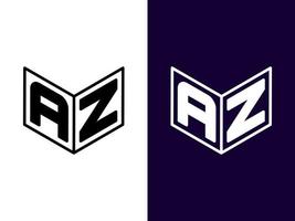 Initial letter AZ minimalist and modern 3D logo design vector