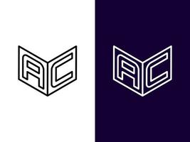 Initial letter AC minimalist modern 3D logo design vector