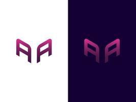 Initial letter AA minimalist modern 3D logo design vector