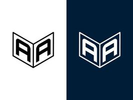 Initial letter AA minimalist modern 3D logo design vector