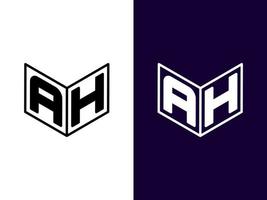 Initial letter AH minimalist and modern 3D logo design vector