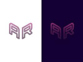 Initial letter AR minimalist and modern 3D logo design vector