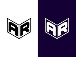 Initial letter AR minimalist and modern 3D logo design vector