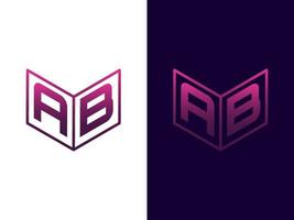 Initial letter AB minimalist modern 3D logo design vector