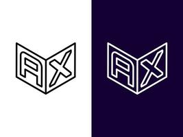 Initial letter AX minimalist and modern 3D logo design vector