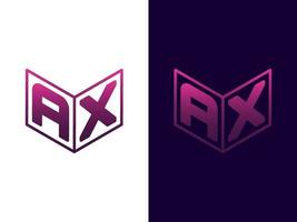 Initial letter AX minimalist and modern 3D logo design vector