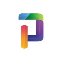 Letter P colorful, vector logo design editable