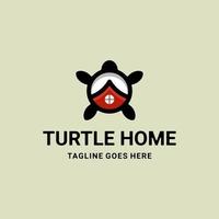 Simple Mascot Vector Logo Design of Dual Meaning Combination Turtle and Home