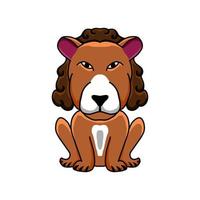 Unique Simple Lion sitting with white background,vector logo design editable vector