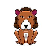 Unique Simple Lion sitting with white background,vector logo design editable vector