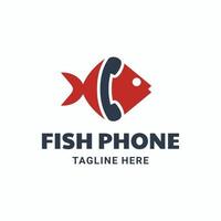 combinación de diseño de logotipo vectorial de teléfono y pescado vector
