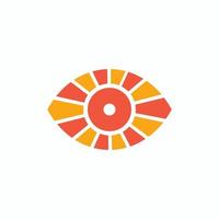 Combination eye and sun with flat minimalist style in background white  ,Designs Vector editable as you wish