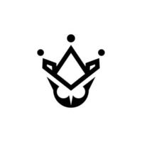 Combination owl with crown,in background white, design logo vector editable