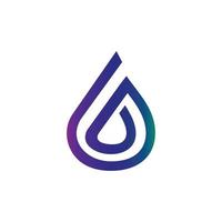 Water drop combination with letter D,P in background white, flat minimalist vector logo design