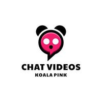 combinación de chat con koala en fondo blanco, diseño de logotipo vectorial editable vector