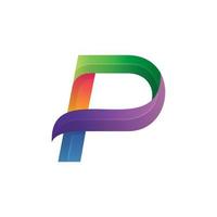 Letter P colorful, vector logo design editable