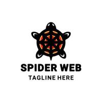 Simple Mascot Vector Logo Design of Dual Meaning Combination Turtle and Spider Web