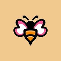 diseño de logotipo de vector de mascota simple de miel de abeja natural