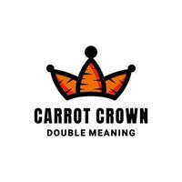 Carrot combination with crown in background white, design logo vector editable