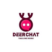 Chat combination with deer in white background, vector logo design editable