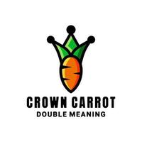 Double meaning logo which forms carrot and Crown. vector