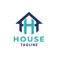 House combination and Letter H , Logo Design Vector Flat minimalist in background color white