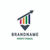 Logo design vector Symbol Profit combination with pencil
