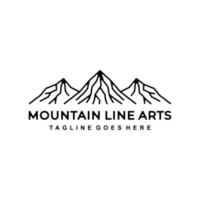 diseño de logotipo vector paisaje montaña con estilo de arte de línea. se puede usar como quieras