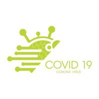 covid-19 coronavirus concepto inscripción tipografía diseño logo vector