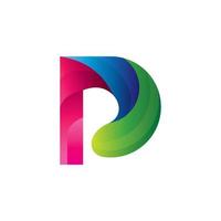 Letter P colorful, vector logo design editable