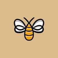 diseño de logotipo de vector de mascota simple abeja volando