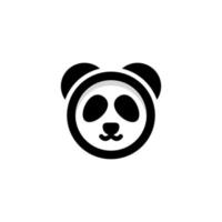 Logo Design Vector Round Face Panda with minimalist flat style