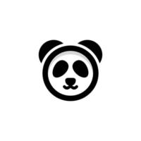 panda de cara redonda de diseño de logotipo vectorial con estilo plano minimalista vector