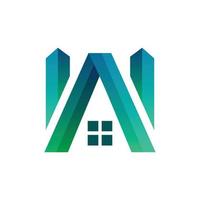 Combination Letter A Building and home with Colorful or gradient . Logo Designs Vector editable as you wish