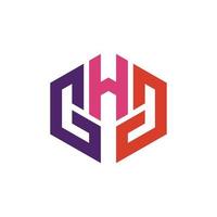 Initial letter G,H,G in white background, flat minimalist vector logo design