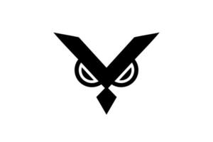 Vector logo Design Combination Face Owl and Letter Y with line art style