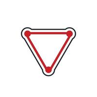 triángulo de tablero de billar, vector de diseño de logotipo plano minimalista, en color de fondo blanco