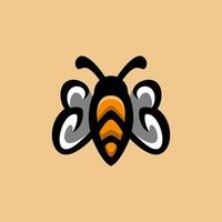 diseño de logotipo de vector de mascota simple de miel de abeja natural