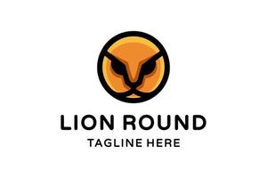 Vector Logo Mascot character Design Face Lion Round