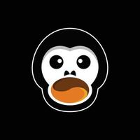 Double Meaning Logo Combination of Monkey and coffee beans vector