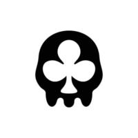 Vector Logo Design Combination Skull And leaf curly poker