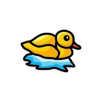 Simple Mascot Vector Logo Design Duck Kids