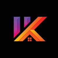 Combination Letter K Building and home with Colorful or gradient . Logo Designs Vector editable as you wish