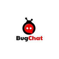 Bug combination with chat icon in background white ,vector logo design editable vector