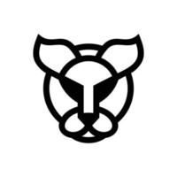 león de diseño de logotipo de vector de mascota simple con arte de línea de estilo
