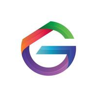 Letter G colorful, vector logo design editable