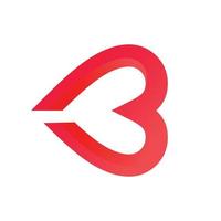 Letter B love with full color ,vector logo design vector