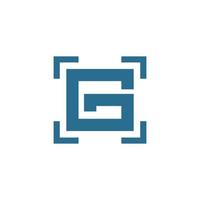 Camera point combination and Letter G , Logo design vector in white background