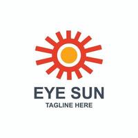 Combination eye and sun with flat minimalist style in background white  ,Designs Vector editable as you wish
